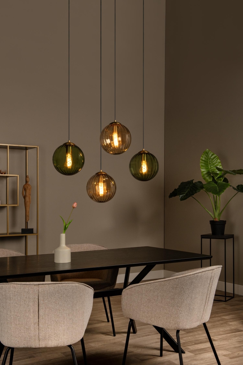 Lucide MONSARAZ - Závesné svietidlo - 4xE27 - Zelené